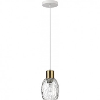 Подвес LUMION ICE 6583/1A MODERNI LN24 E27 1*40W 220V белый, золотой/прозрачный/металл/стекло Подвес LUMION ICE 6583/1A MODERNI LN24 E27 1*40W 220V белый, золотой/прозрачный/металл/стекло