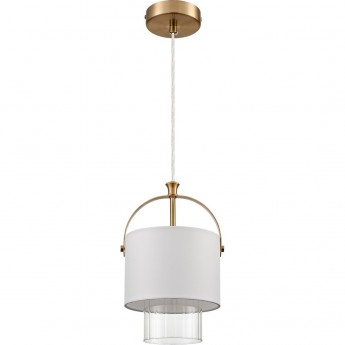 Подвес LUMION JANE 6593/1 MODERNI LN24 E14 1*40W 220V латунь/белый, металл/текстиль, стекло Подвес LUMION JANE 6593/1 MODERNI LN24 E14 1*40W 220V латунь/белый, металл/текстиль, стекло
