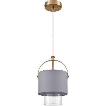 Подвес LUMION JANE 6592/1 MODERNI LN24 E14 1*40W 220V латунь/серый, металл/текстиль, стекло Подвес LUMION JANE 6592/1 MODERNI LN24 E14 1*40W 220V латунь/серый, металл/текстиль, стекло