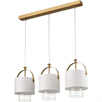 Подвес LUMION JANE 6593/3A MODERNI LN24 E14 3*40W 220V латунь/белый, металл/текстиль, стекло Подвес LUMION JANE 6593/3A MODERNI LN24 E14 3*40W 220V латунь/белый, металл/текстиль, стекло