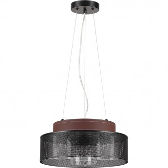 Подвесной светильник LUMION BASALTO 6598/3C MODERNI LN24 Е27 3*40W 220V черный/черный. коричневый металл, эко кожа/металл, стекло Подвесной светильник LUMION BASALTO 6598/3C MODERNI LN24 Е27 3*40W 220V черный/черный. коричневый металл, эко кожа/металл, стекло