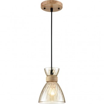 Подвесной светильник LUMION MIRABELA 8051/1А SUSPENTIONI LN24 E27 1*60W 220V дерево/амбер металл/стекло Подвесной светильник LUMION MIRABELA 8051/1А SUSPENTIONI LN24 E27 1*60W 220V дерево/амбер металл/стекло